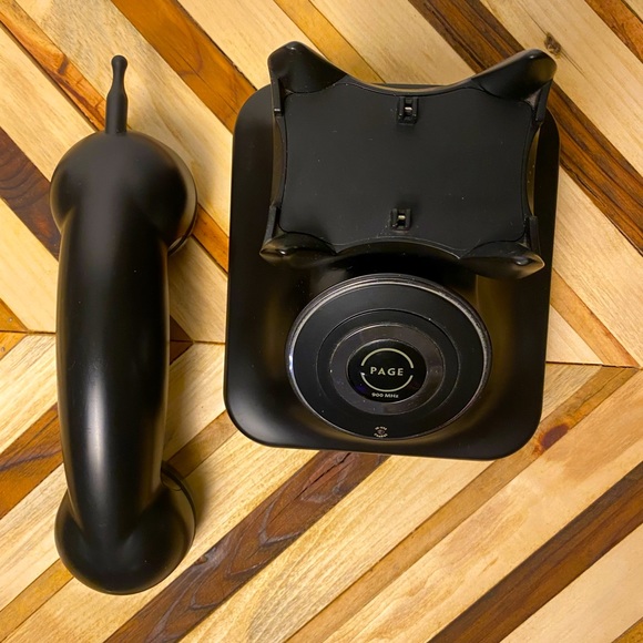 Grand Pottery Barn Cordless Black Phone and Handset Retro Wireless Untested - Picture 10 of 11